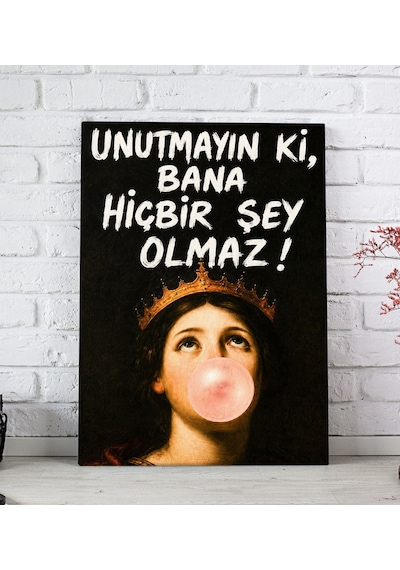 Bk Gift Vintage Klasik Sanat Esprili Sözlü Dekoratif Kanvas Tablo - 36 Çok Renkli