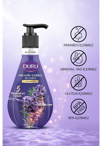Organik Içerikli Lavanta Sıvı Sabun 3x500ml