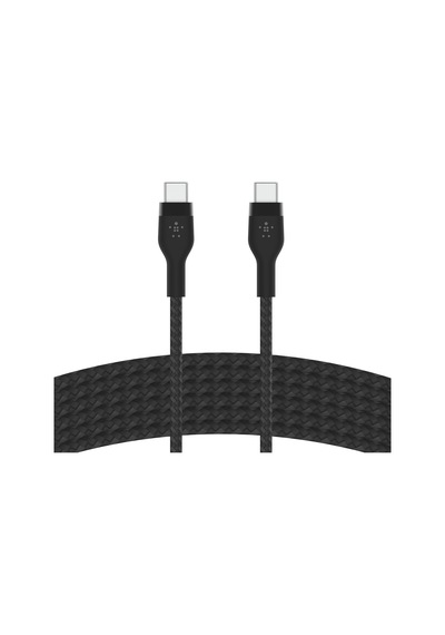 Boostcharge Pro Flex Örgülü Usb C Tipi - C Kablosu 3m/10ft , Usb-ıf Sertifikalı Güç Dağıtımı Pd Hızlı Şarj Kablosu - Siyah