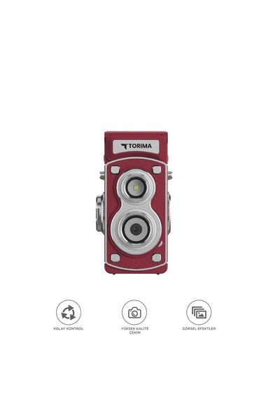 Torima CMR44 Mini Retro Dijital Fotoğraf Makinesi Kırmızı