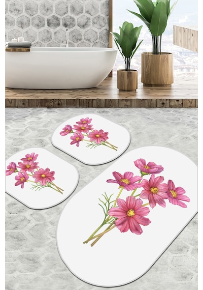 Sitivo Beyaz Banyo Halısı Djt 3 Lü Set Beyaz
