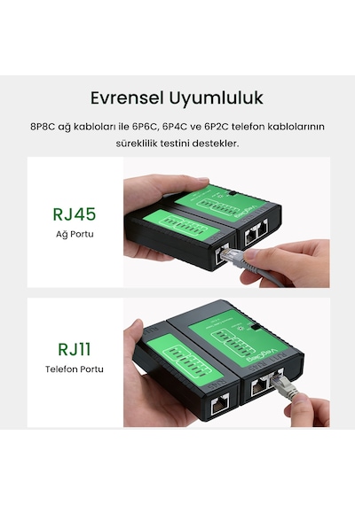 Veggieg Rj45 Rj11 Uyumlu Cat6 Cat7 Cat8 Poe Destekli Network Ethernet Kablo Test Cihazı