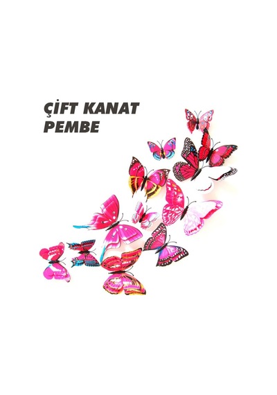 Çift Kanatlı Kelebek Özel Kelebekler 3D Pvc Duvar Ve Buzdolabı Sü