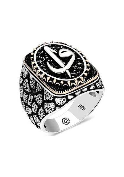 Gümüş Elif Vav Oval Erkek Yüzük (546038552)