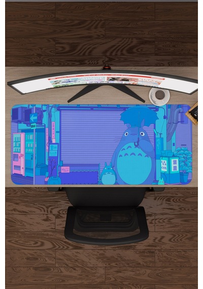 Totoro Anime V3 - 90x40 Xxl Gaming Kauçuk Kaymaz Taban Mouse Pad Fare Altlığı