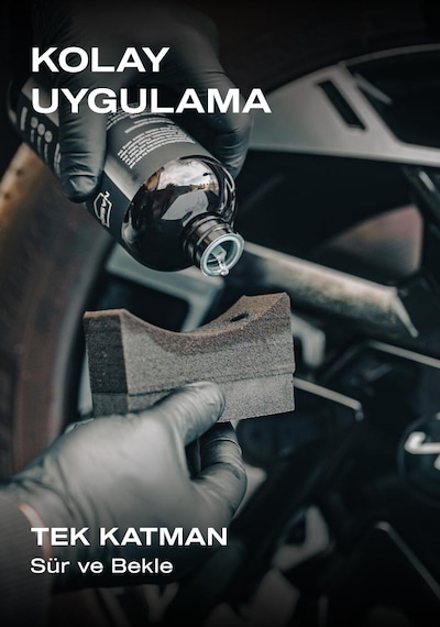 Nasiol Detailershine Trim ve Lastik Parlatıcı/Yenileyici 500ml ve Sünger-Ultra Parlak Ve Islak Görünüm