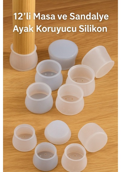 Masa Ve Sandalye Ayak Koruyucu Silikon Beyaz Diğer