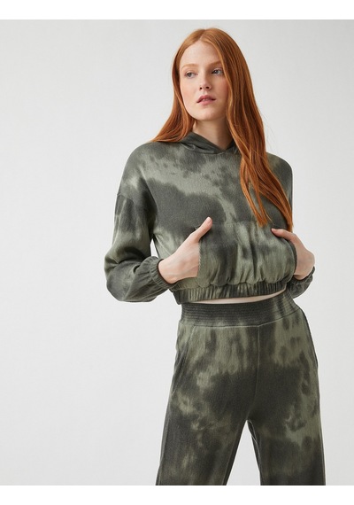 Koton Kapüşonlu Cepli Sweatshirt Nane Yeşili 2kal68093ık Yeşil