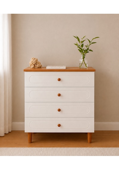 Pema Home Masal %100 Mdf Şifonyer Aynasız Atlantik Çam - Beyaz