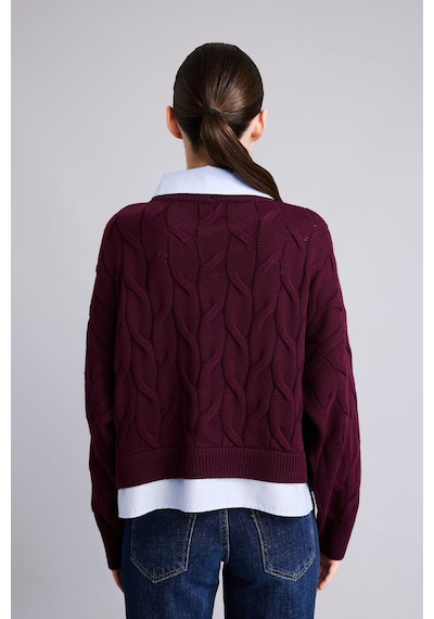 Defacto Boxy Fıt Polo Yaka Uzun Kollu Triko Kazak H2420ax26wnbr455 Bordo-br455