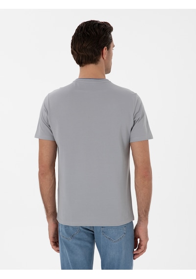 Taş Regular Fit Cepli T-shirt Gri