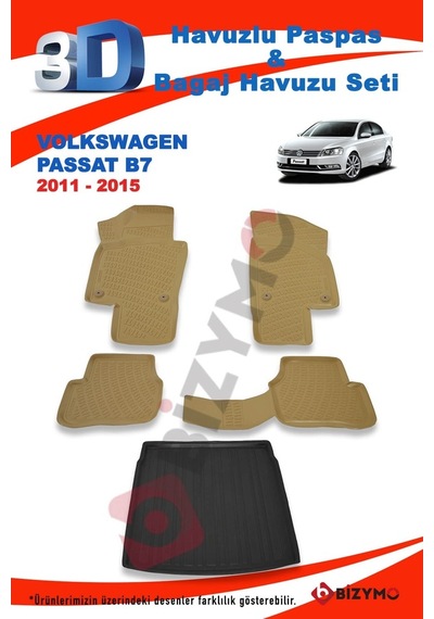 Volkswagen Passat B7 2011-2015 Bej Paspas Ve Bagaj Havuzu Seti 505219983