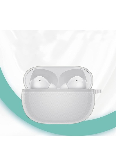 Xıaomı Redmi Buds 4 Pro İle Uyumlu Kılıf Tam Kapatan Çengelli Sert Silikon Şeffaf Parmak İzi Yapmayan Pürüzsüz Şeffaf Buds 4 Pro Kılıf