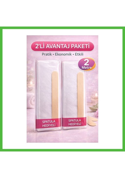 Vaveni Biowet Ağda Bezi 2 Metre Spatula Hediyeli Epilasyon Bezi Dayanıklı Tüy Dökme Bezi 2'li Paket Arz