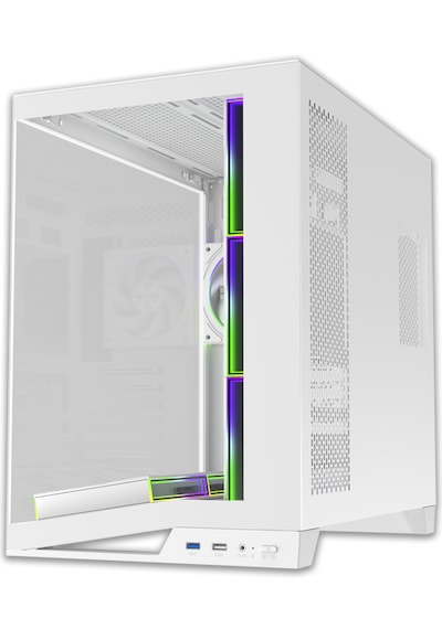 Gameline Leon V2 Grand Premium 7x ARGB PWM Fan Ultra Airflow ATX Gaming Bilgisayar Kasası Beyaz