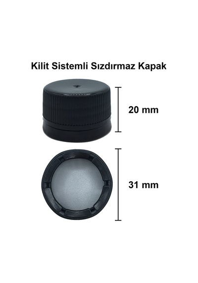 Afracam Dorika Şeffaf 250 Ml Cam Şişe Kapak Kapüşon