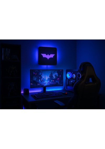 Laaysa 3d Design Batman Rgb Led Yansıtma Duvar Aydınlatması RGB