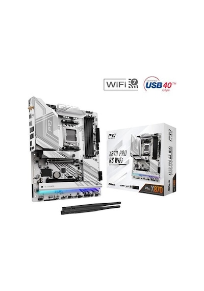Asrock X870 Pro Rs Wıfı Atx Anakart, Amd Am5 Ryzen 9000 Ve 8000, Ddr5, 5x M.2 Ssd, 4k 120hz, Amd Expo, Usb Type C, Wifi 7 Anakart