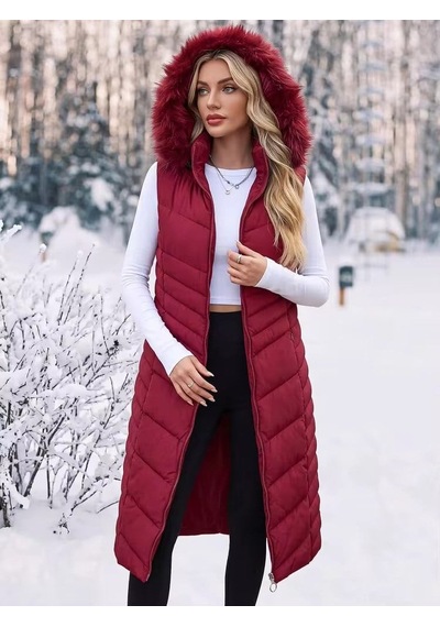 Z9725 Dewberry Bayan Yelek-açık Bordo