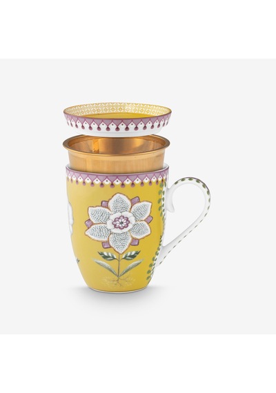 Sarı Porselen Kupa Seti 350 Ml