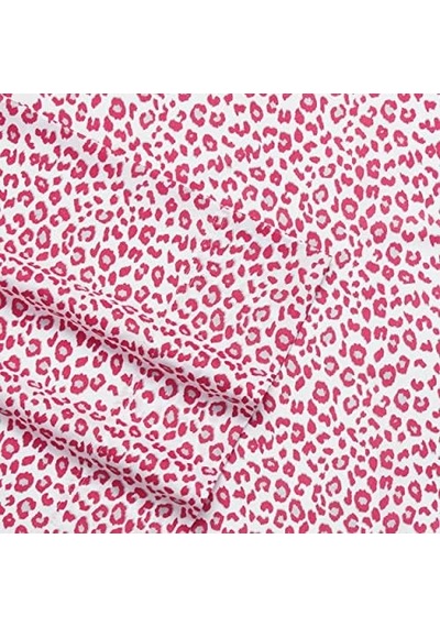 Betsey Johnson Queen Çarşaf, Yumuşak Ve Hafif, Solmaz Ve Kırışmaz Leopar Desenli, Kraliçe Boy Yatak Abanoz