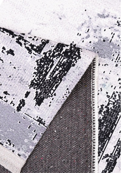 Gri Modern Kilim Beton Efektli Minimalist Desen, Kaymaz Taban, Yıkanabilir Halı Gri Gri