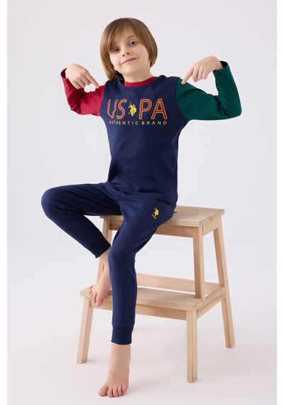 U.s. Polo Assn. 1919 Authentic Brand Erkek Çocuk Uzun Kol Pijama Takım Lacıvert