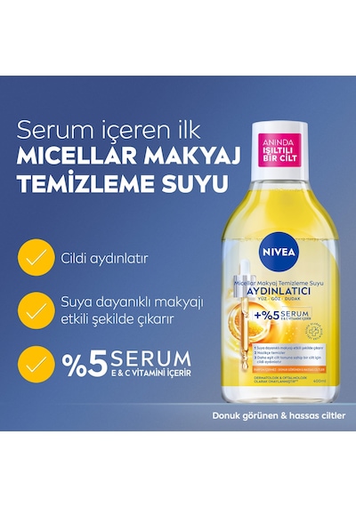 Nıvea Aydınlatıcı Micellar Makyaj Temizleme Suyu 400ml X 5 Adet