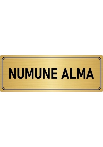 Metal Yönlendirme Levhası, Departman Kapı Isimliği Numune Alma 7x20 Cm Altın Renk