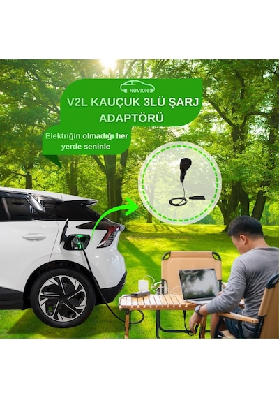 V2l - Byd/skywell Uyumlu 3'lü V2l Elektrikli Araç Şarj Kablosu - Enerjini Elektrikli Aracından Al Genel