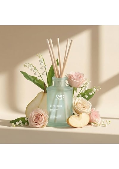 Mad Wellbeing Refreshed 190 Ml, Fiber Çubuklu Ortam Kokusu Armut, Elma Ve Su Notaları İle Ferahlık Ve Yenilenme 50 x 22 Mad Wellbeing Refreshed 190 Ml, Fiber Çubuklu Ortam Kokusu Armut, Elma Ve Su Notaları İle Ferahlık Ve Yenilenme 50 x 22