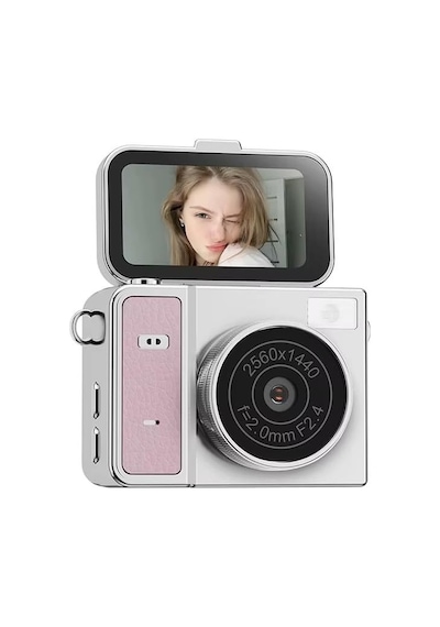 Vothoon 2k Mini Dijital Retro Video Kamera Flaşlı Dijital Vlog Mini Fotoğraf Makinesi Türkçe Me