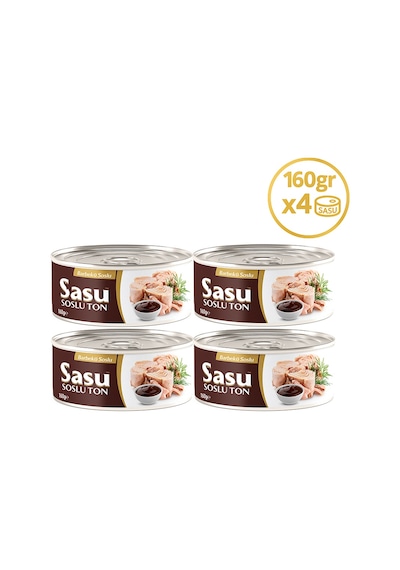 Sasu Barbekü Soslu Ton Balığı Bütün Dilim 4 x 160 G