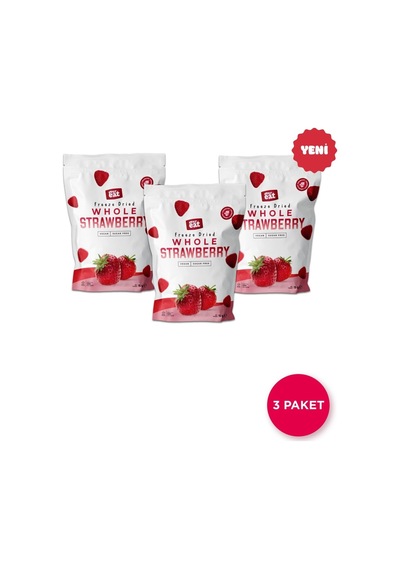 Çilek Kuru Meyve Cipsi 15 G X 3 Adet Dondurularak Kurutulmuş Meyve 15 G