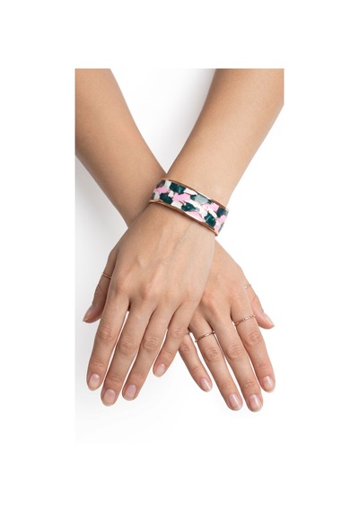 Enamel Bileklik- Green-pink Sarı