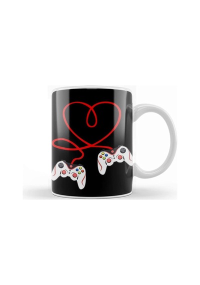 Heart Game Controllers Video Gamers Gaming Valentines Day Kupa Bardak Porselen Karışık