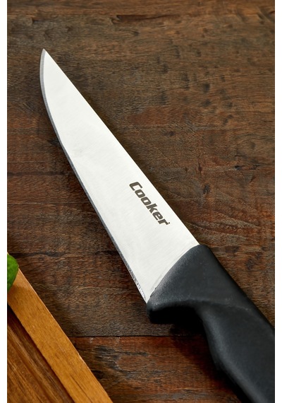Cooker 27 Cm Paslanmaz Çelik Kasap Bıçağı Siyah Ckr4597