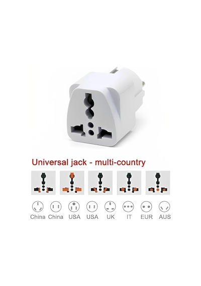 Kyrotech Uluslararası Seyahat Adaptörü 2 Li Set, Tip C Avrupa, Tip G İngiltere Adaptör Fişi, 15