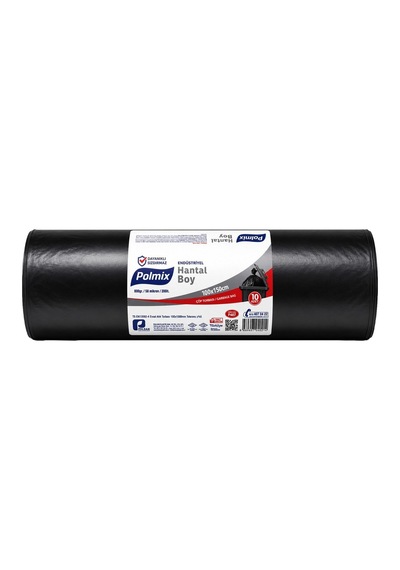 Polmix 800 Gr Endüstriyel Hantal Boy Çöp Poşeti 100x150 Cm Siyah 5'li Avantaj Paketi - 5 Adet Tarı