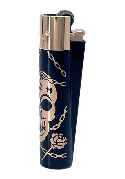 Clipper Deadly Chains Serisi Metal Çakmak - Rose Gold Siyah