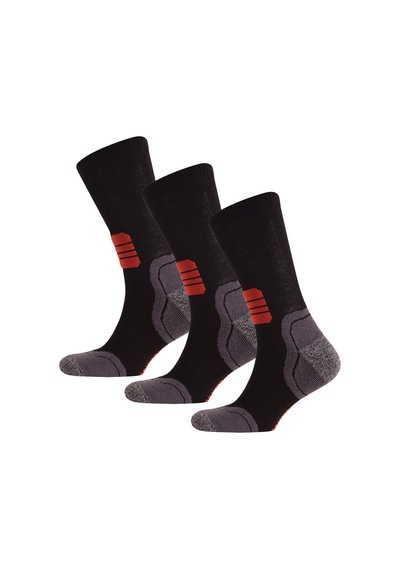 Thermoform Running Çorap Unisex 3'lü Paket Siyah Renkli