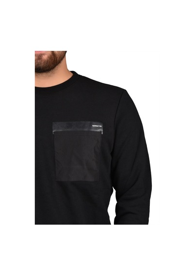 Manta 5323 Cep Baskılı Sweatshirt-25663-siyah Siyah