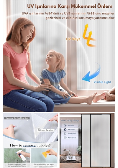 Technosmart Statik Cam Filmi 60x100 Cm Güneş Koruma & Gizlilik