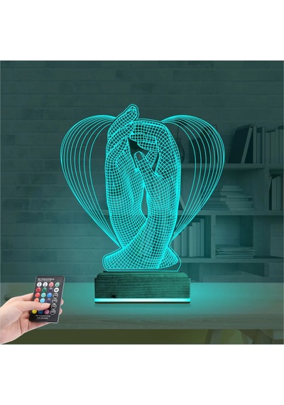 Luvivia Kalp El Sevgiliye Hediye 3d Lamba - Masa Gece Lambası