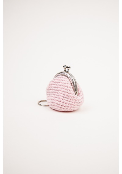 Fabric Craft Bag Mini Bozuk Para Cüzdanı Anahtarlık Klipsli Açık Pembe