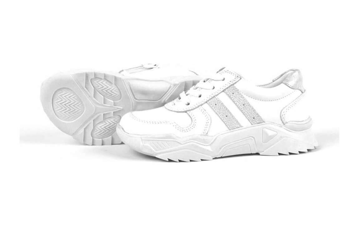 Hakiki Deri Kız Çocuk Sneakers Ayakkabı Beyaz