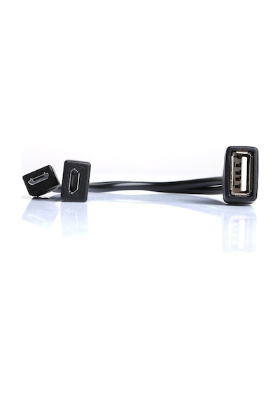 Dark Micro Usb Erkek - Usb 2.0 Dişi, Micro Usb Dişi Otg Y Kablo