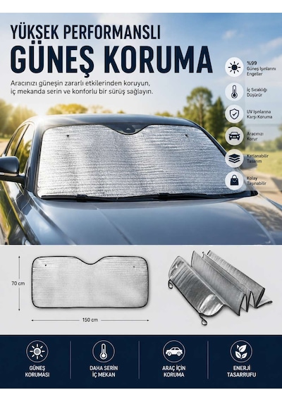 Araç Güneşlik Koruyucu Cam Güneşliği Otomobil Güneşlikleri Katlanabilir 90192804