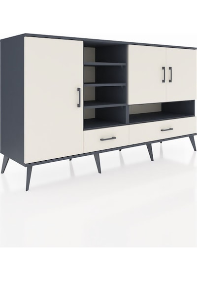 Hyperion Konsol 8 Raflı 2 Çekmeceli 3 Kapaklı 176x44x99 Antrasit- Antrasit-aytaşı Hyperion Konsol 8 Raflı 2 Çekmeceli 3 Kapaklı 176x44x99 Antrasit- Antrasit-aytaşı