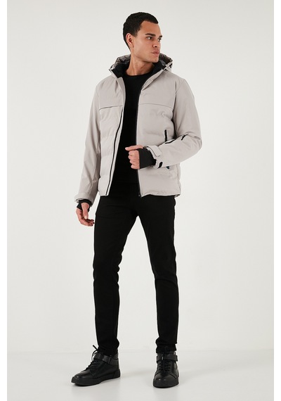 Buratti Regular Fit Kapüşonlu Kapitoneli Erkek Mont 497Dean Taş